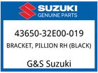 Suzuki Oem Part 43650-32E00-019 Bracket,pillion Foot Rh (blac New. Price: $85.73.