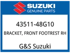 Suzuki Oem Part 43511-48G10 Bracket,fr Footrest Rh New. Price: $229.03.