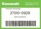 Kawasaki Genuine Switch,ignition 27010-0929 New. Price: $89.42.
