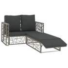 Patio Furniture Set 2 Piece Loveseat With Footrest Poly Rattan Gray Vidaxl New. Price: $126.99.