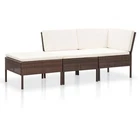 Patio Furniture Set 3 Piece Outdoor Sofa With Footrest Poly Rattan Vidaxl New. Price: $288.99.