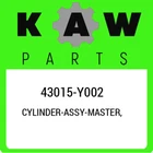 43015-Y002 Kawasaki Cylinder-assy-master, 43015Y002, New Genuine Oem Part. Price: $157.19.