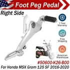 Right Side Peg Mount For 2017-2020 Honda Grom 125 Footrest 50600-K26-B00 Us New. Price: $38.53.