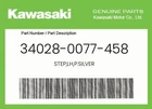Kawasaki Genuine Step,lh,p.silver 34028-0077-458 New. Price: $40.16.