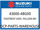 Suzuki Oem Part 43600-48G00 Footrest, Pillion Rh New. Price: $154.82.