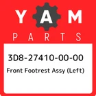 3D8-27410-00-00 Yamaha Front Footrest Assy (left) 3D8274100000, New Genuine Oem. Price: $482.95.