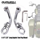 1/4" Chrome Long Angled Adjustable Highway Pegs Mount Kit For Harley Dyna New. Price: $28.95.