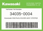 Kawasaki Genuine Holder-assy-step,fr,rh 34035-0004 New. Price: $76.16.