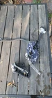 Kawasaki EX250 Ninja Both Front Footpeg Brackets Complete 35011-1380, 35011-1355 Used. Price: $100.00.